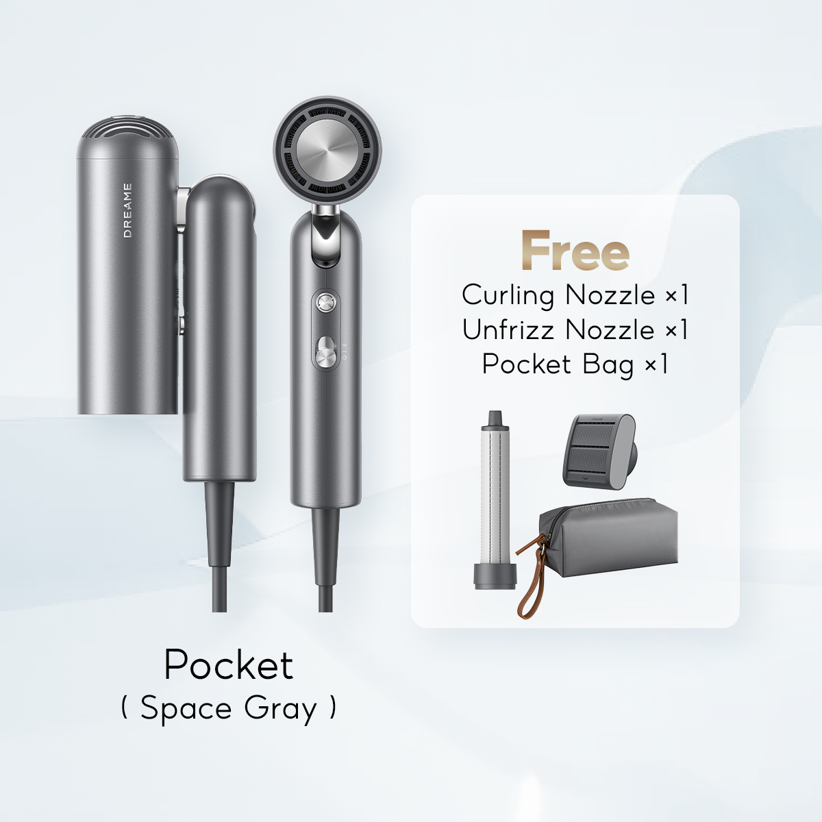 Dreame Pocket gray hair dryer set