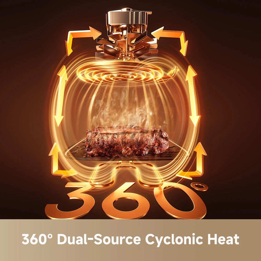Dreame AF30 air fryer with 360 degree dual-source cyclonic heat technology for consistent cooking performance
