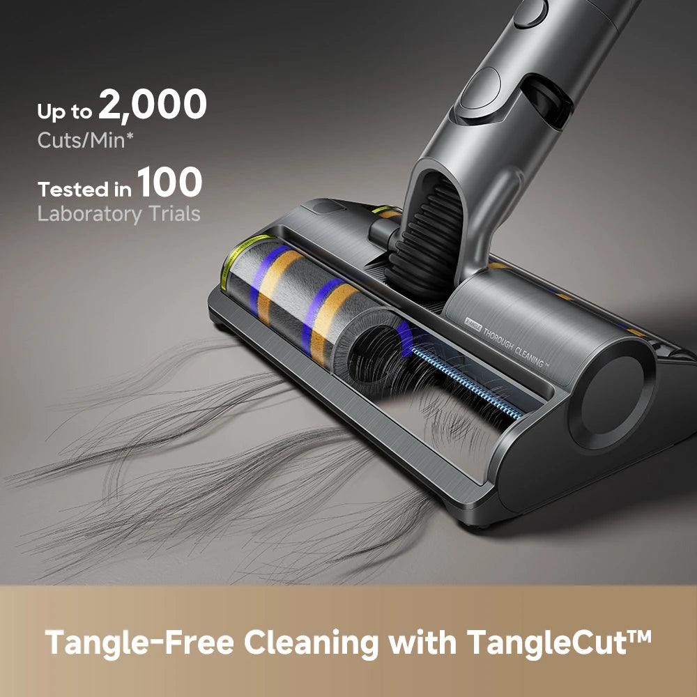 anti tangle brush with hair cutting technology for hassle free cleaning