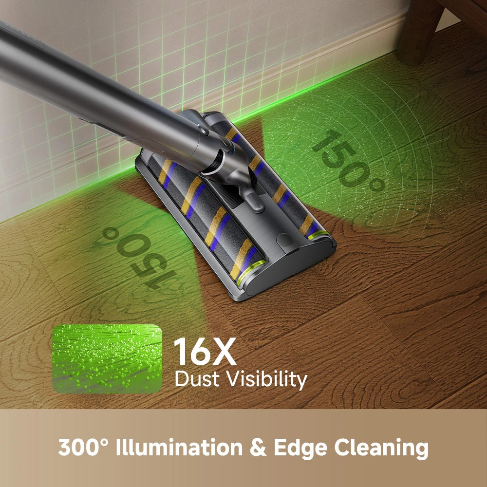 green light dust detection reveals hidden dust along floors and edges