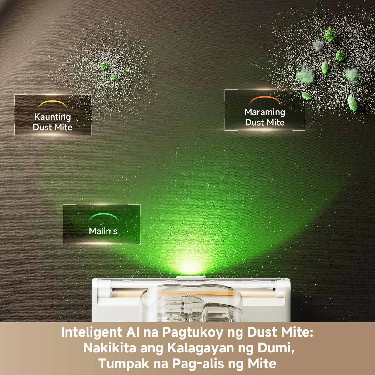 smart mite detection monitors dirt levels for precise cleaning performance