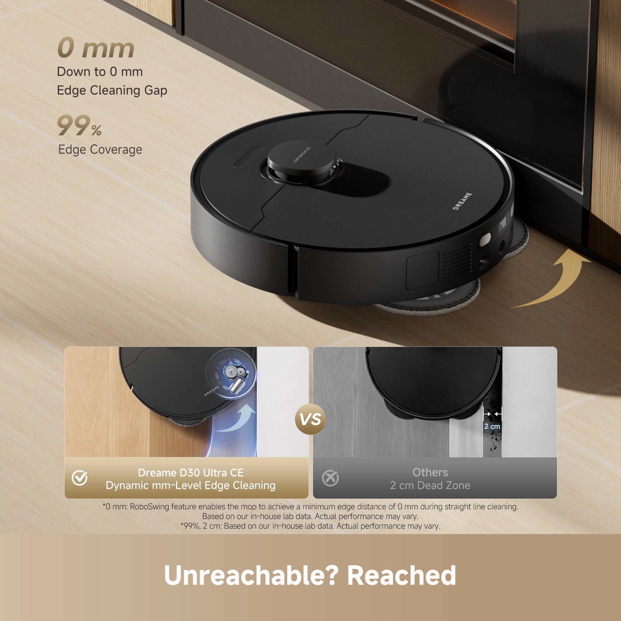 robot vacuum reaches edges and hard to clean corners with ease