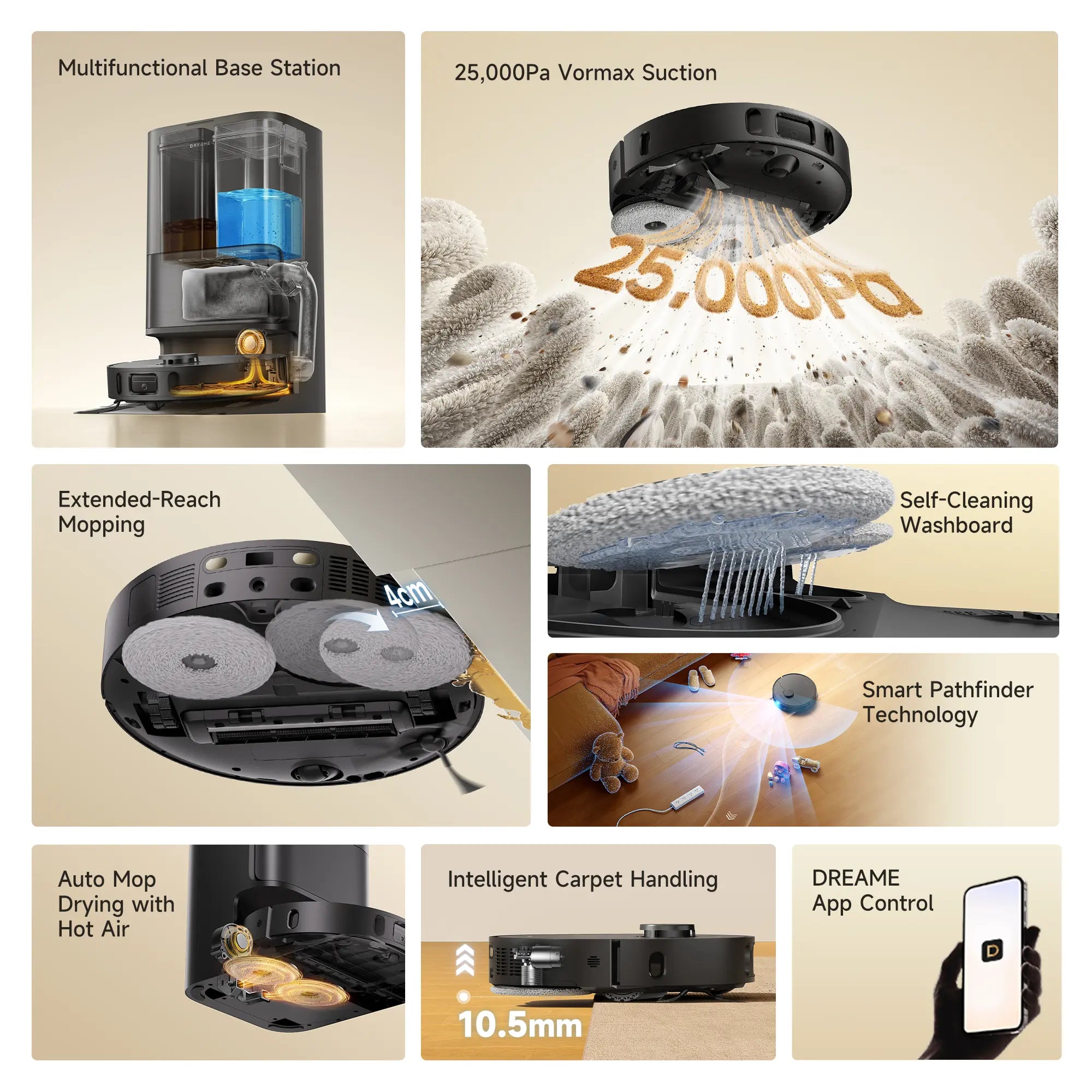 Dreame D30 Ultra Robot Vacuum Cleaner 25kPa Suction MopExtend Auto Cleaning Hot Air Drying