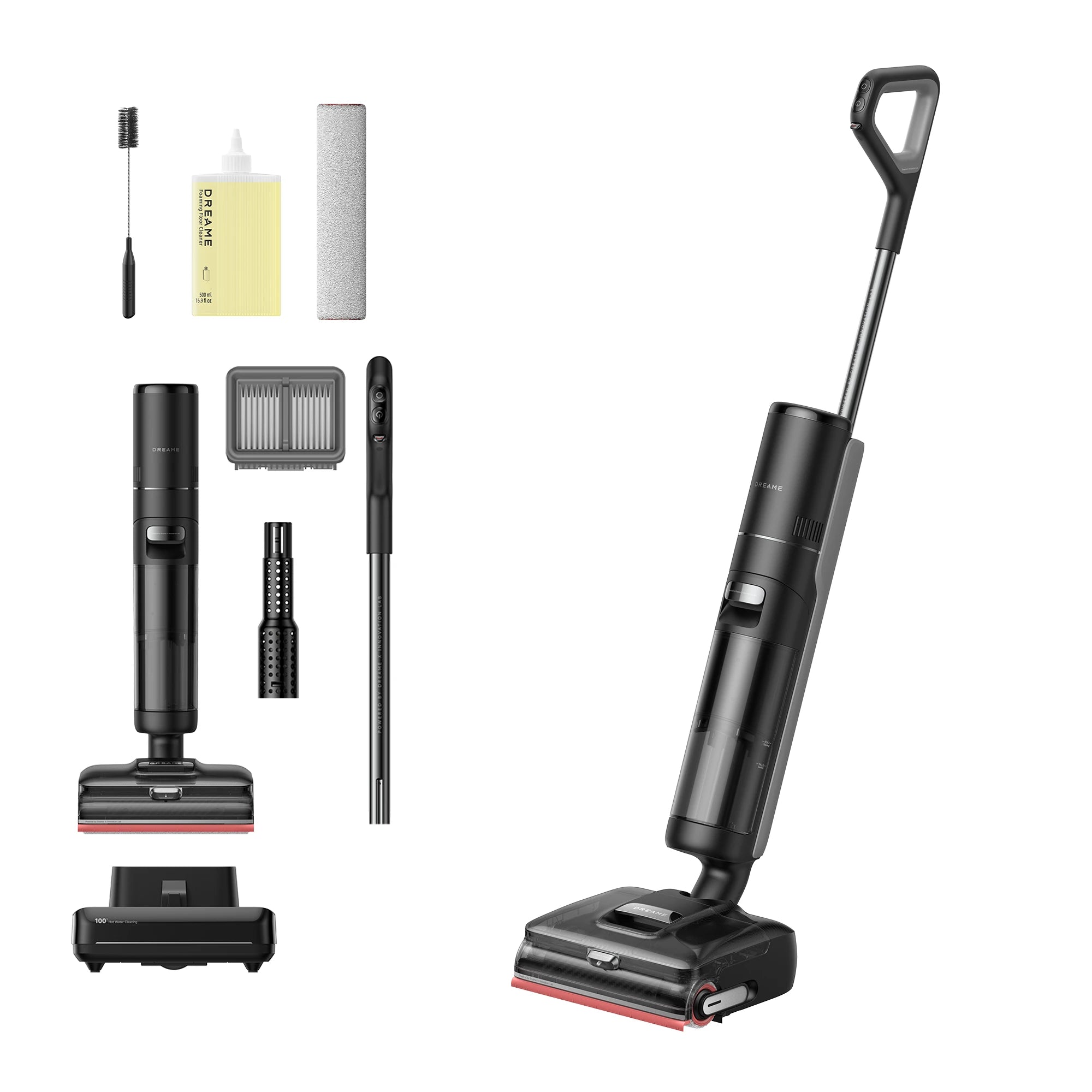 Dreame H15 Pro wet and dry vacuum cleaner with accessories on white background