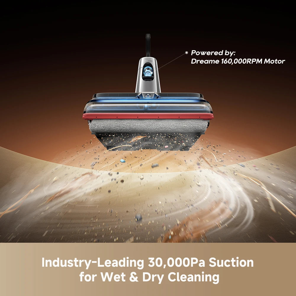 30000Pa powerful suction removes wet dry messes pet hair and dirt effectively