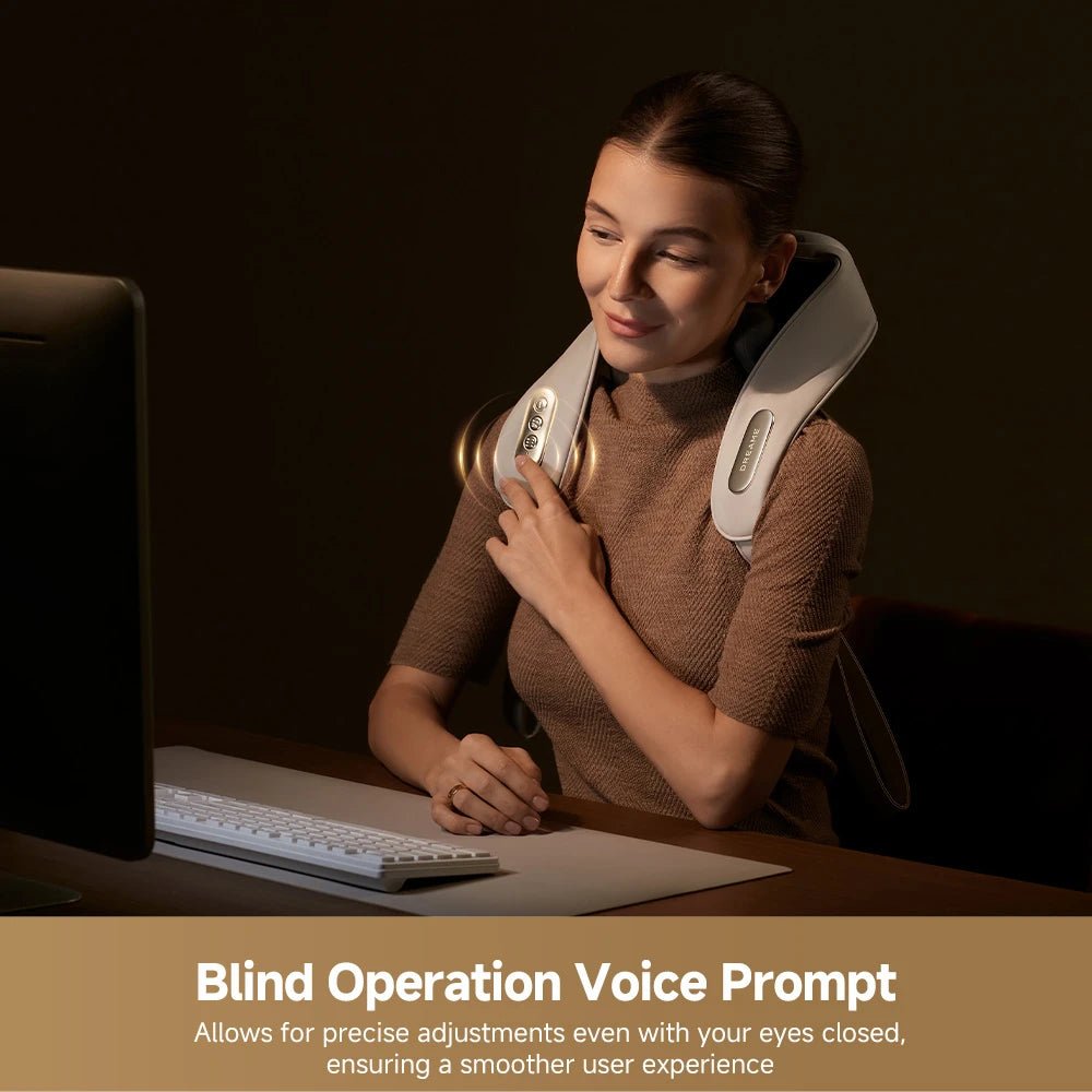 Dreame N40 Pro neck massager featuring voice-guided operation for simple and intuitive control