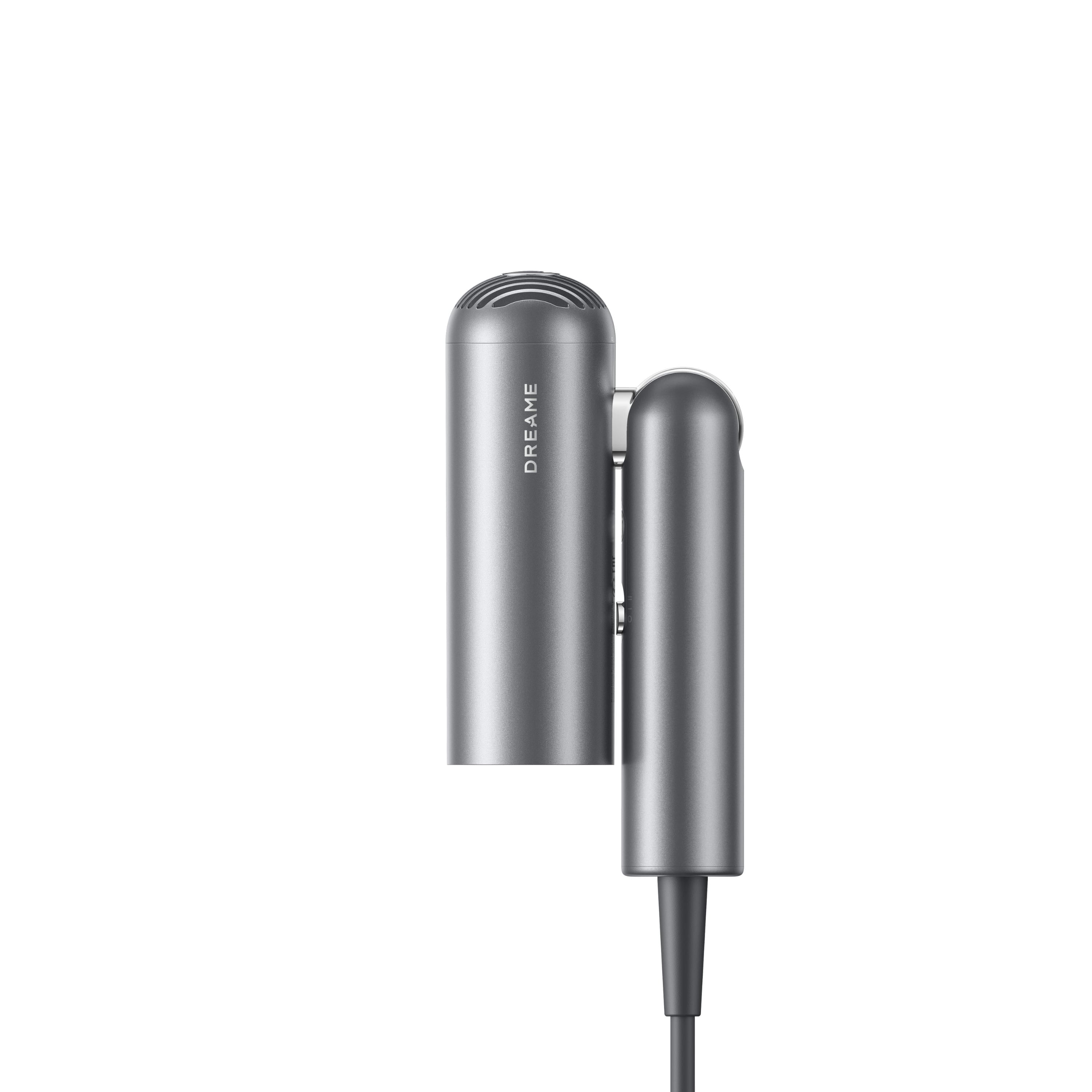 Dreame Pocket gray hair dryer in folded position right side view