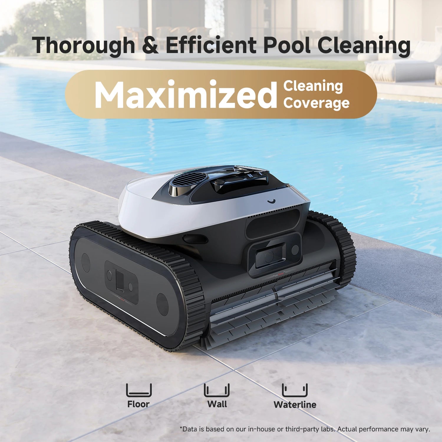 Dreame Pool Cleaner Z1 Pro providing triple-zone cleaning coverage across the pool floor, walls, and waterline