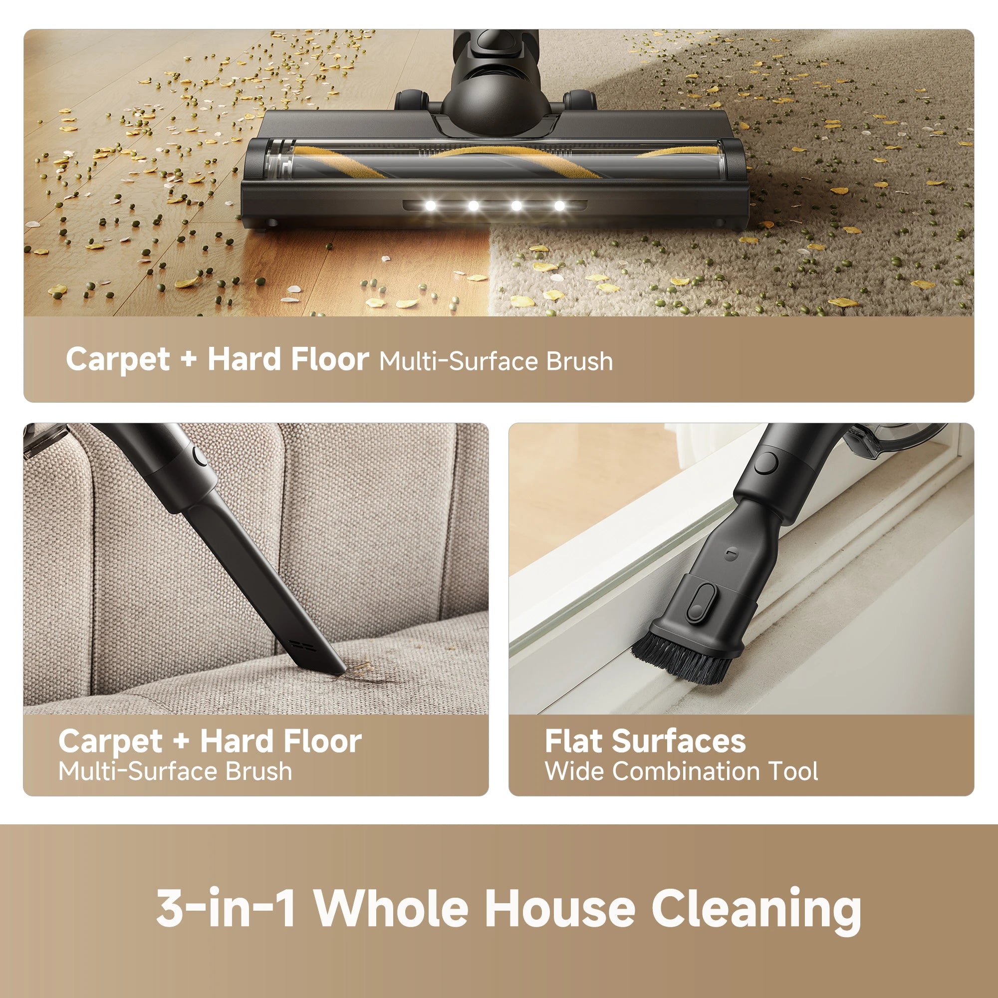 3 in 1 cordless vacuum for whole house cleaning and daily messes
