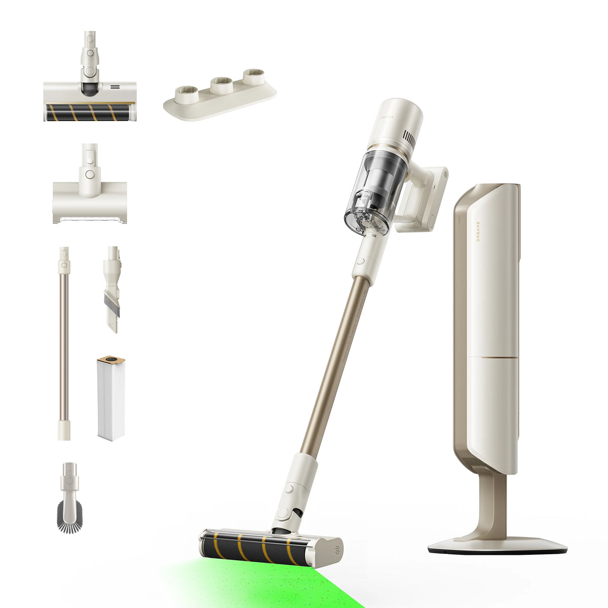 Dreame S20 Station Mini cordless vacuum with auto-empty station, anti-tangle brush and cleaning accessories