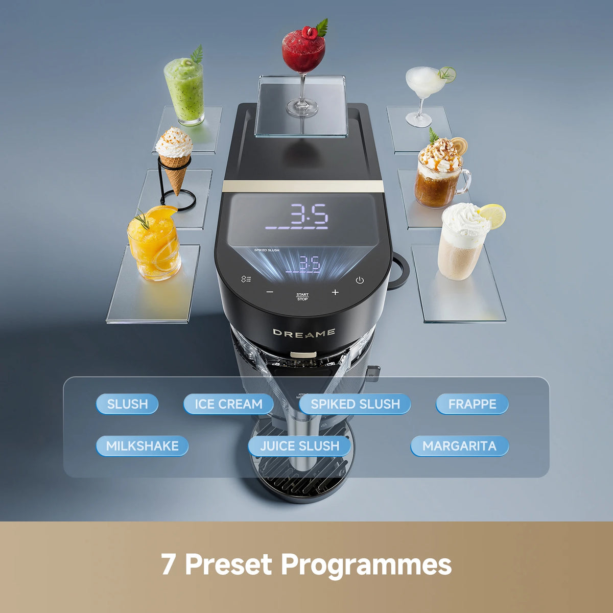 Dreame SLM60 slush maker features seven preset programs for convenient frozen drink preparation