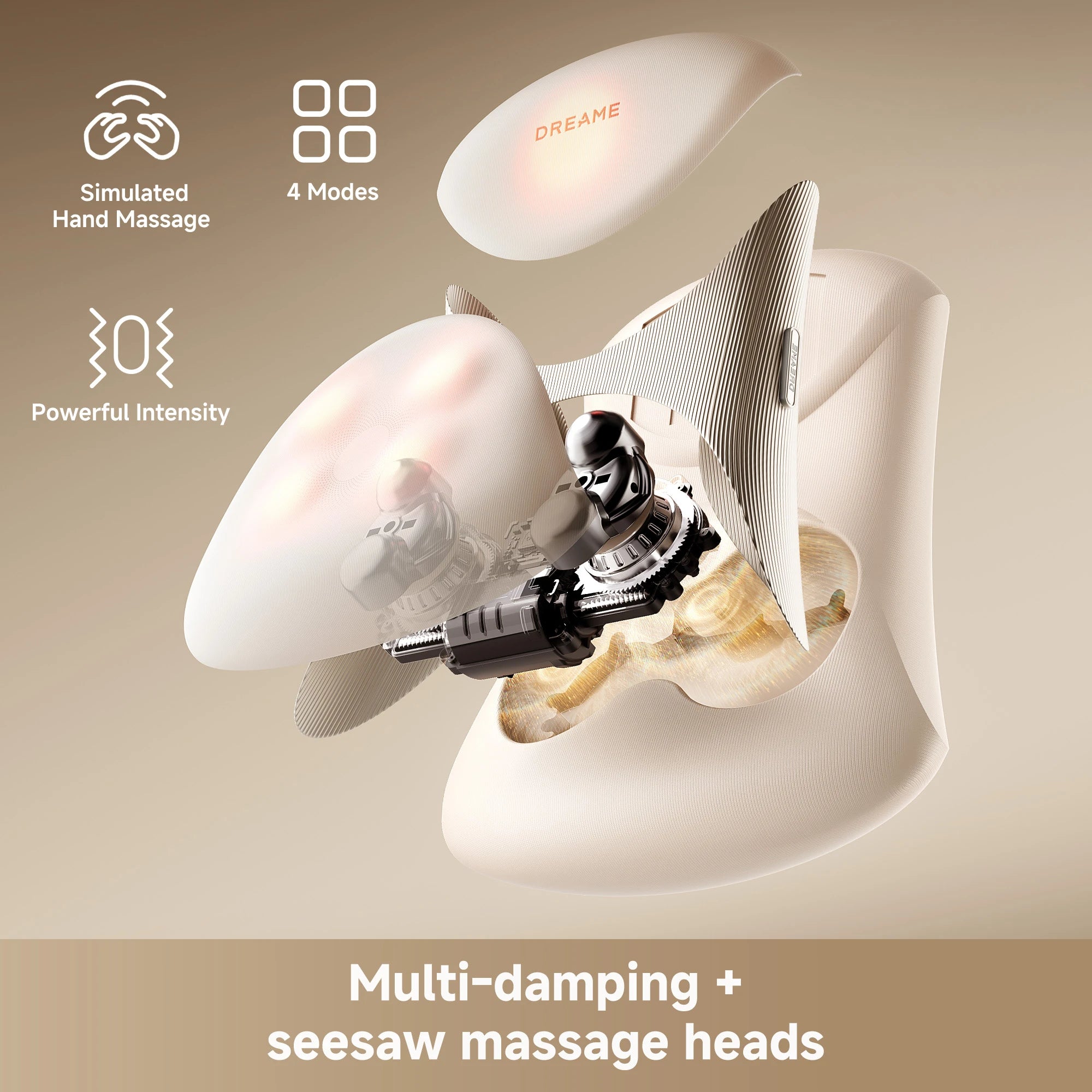 Dreame W30 back massager with innovative multi-damping seesaw massage heads for targeted muscle relief