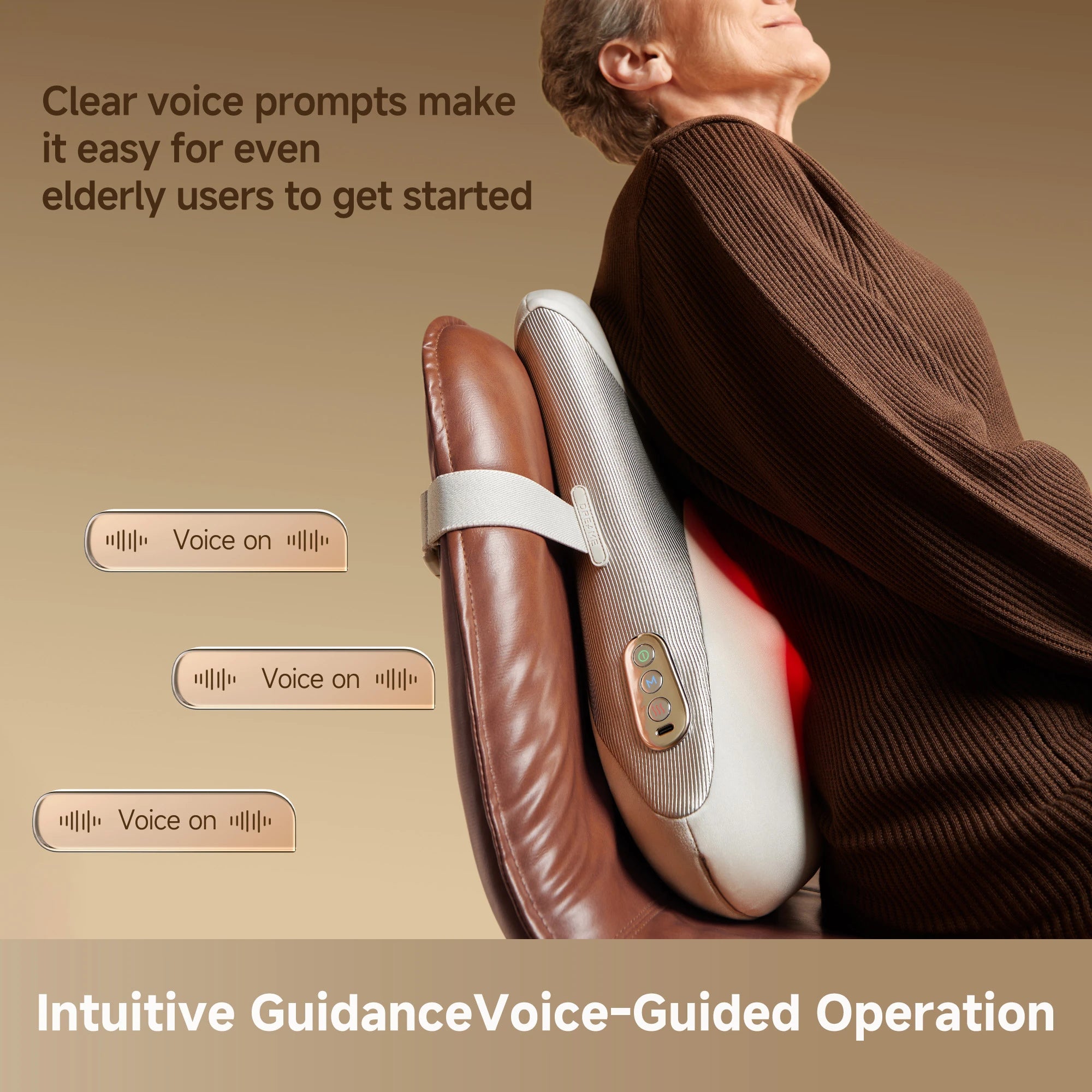 Dreame W30 back massager with voice-guided operation for intuitive and user-friendly control
