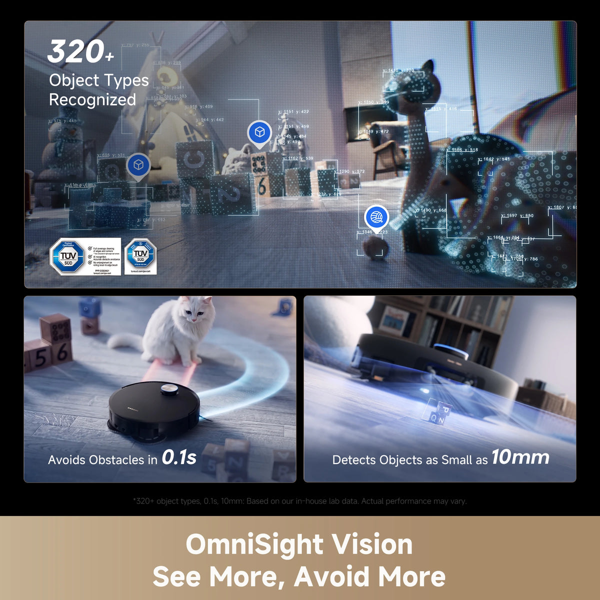 Dreame X60 Ultra Extreme robot vacuum with OmniSight Vision binocular obstacle avoidance for precise navigation