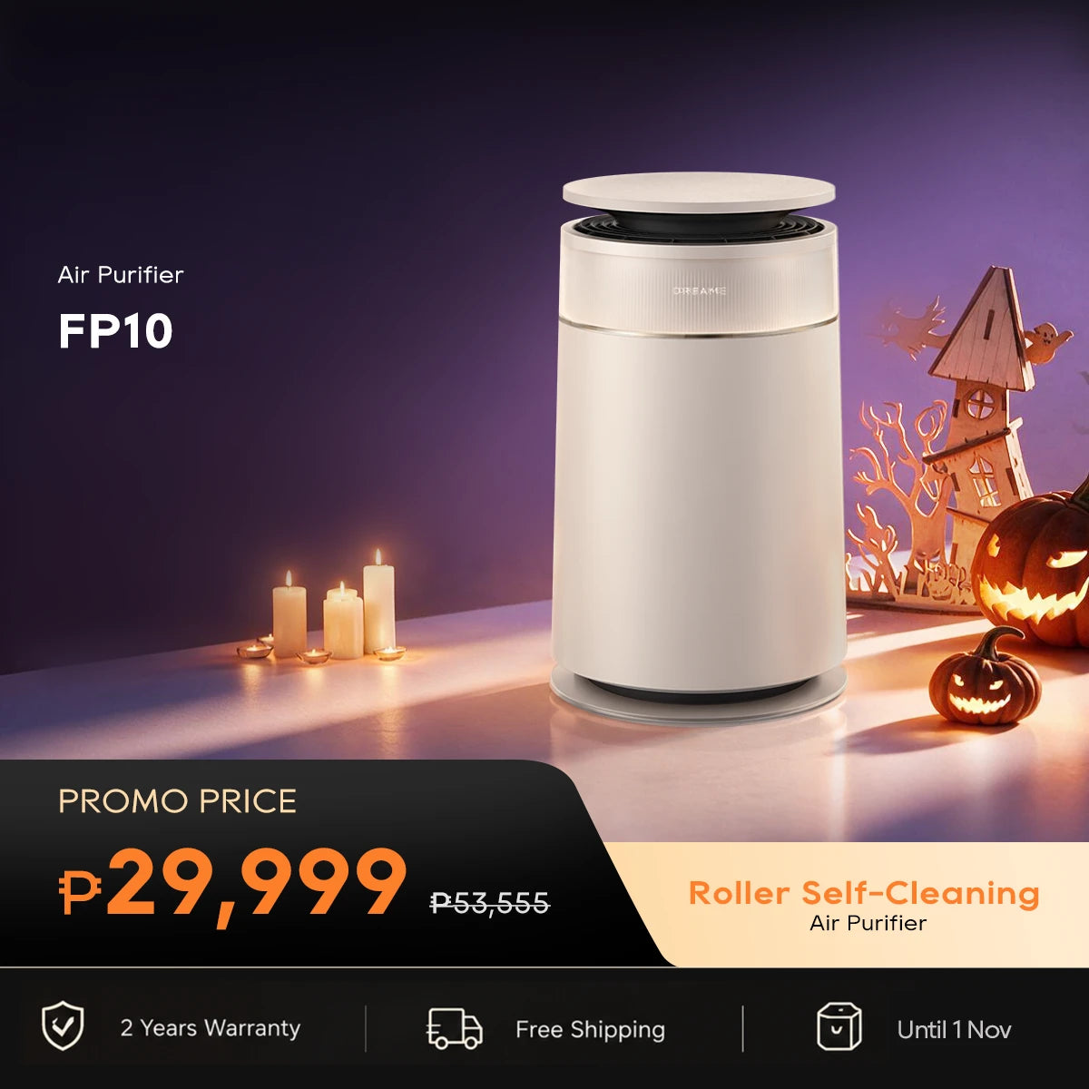Dreame FP10 Air Purifier with H13 HEPA Filter | 6-Stage Filtration, 360° Self-Cleaning & Pet Odor Removal
