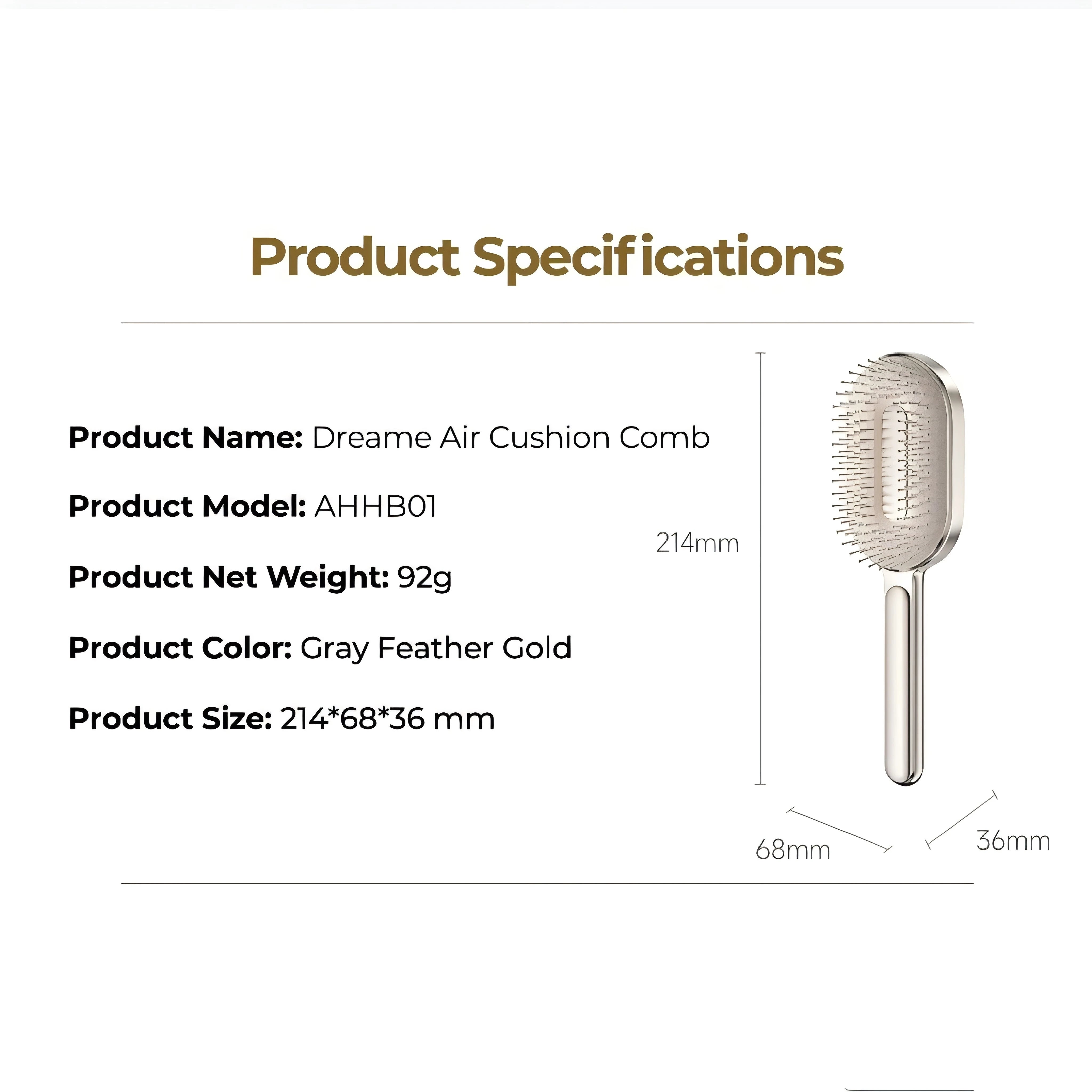 Dreame Beauty Accessories Kit – LED Mirror, Air Cushion Comb & Portable Comb