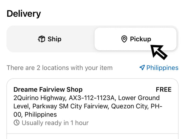 Choose Store Pickup
