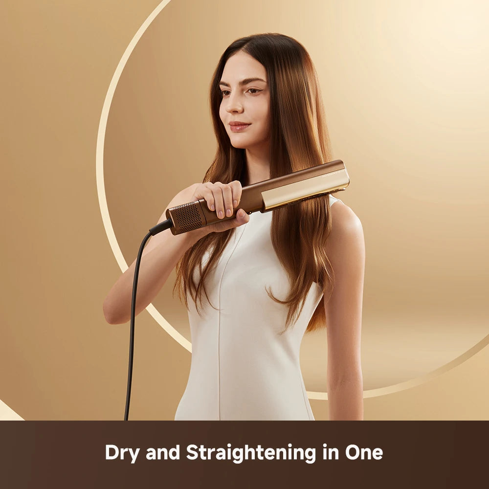 dry and straighten hair simultaneously with one styling tool