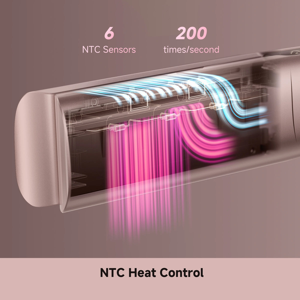intelligent NTC heat control helps prevent overheating and hair damage