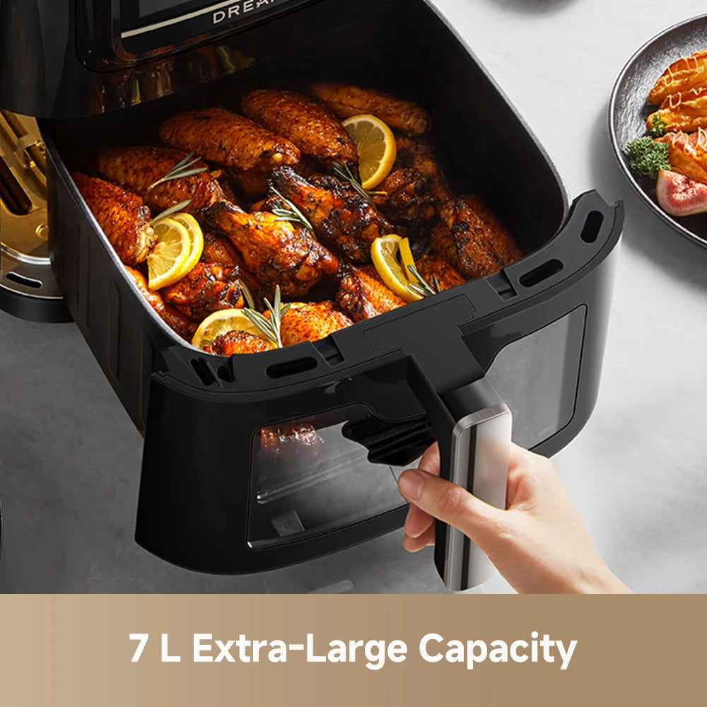 Dreame AF30 air fryer with a 7L extra-large capacity for preparing meals for the whole family