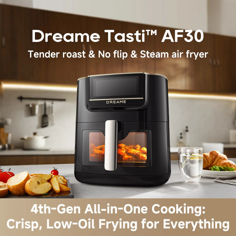 Dreame AF30 air fryer featuring 4th generation all-in-one cooking technology for versatile meal preparation