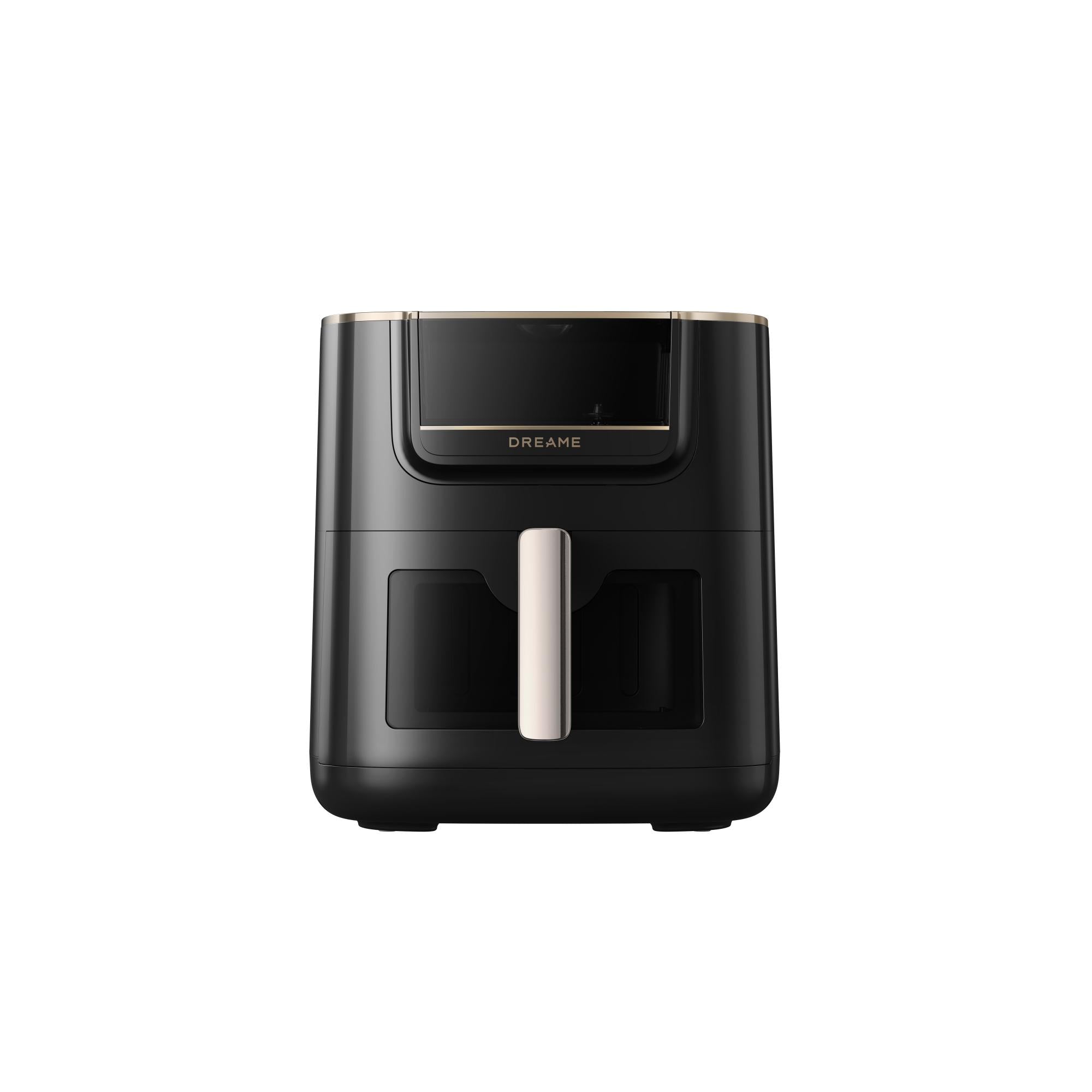 Dreame AF30 air fryer front view showcasing the sleek design and modern kitchen appliance appearance