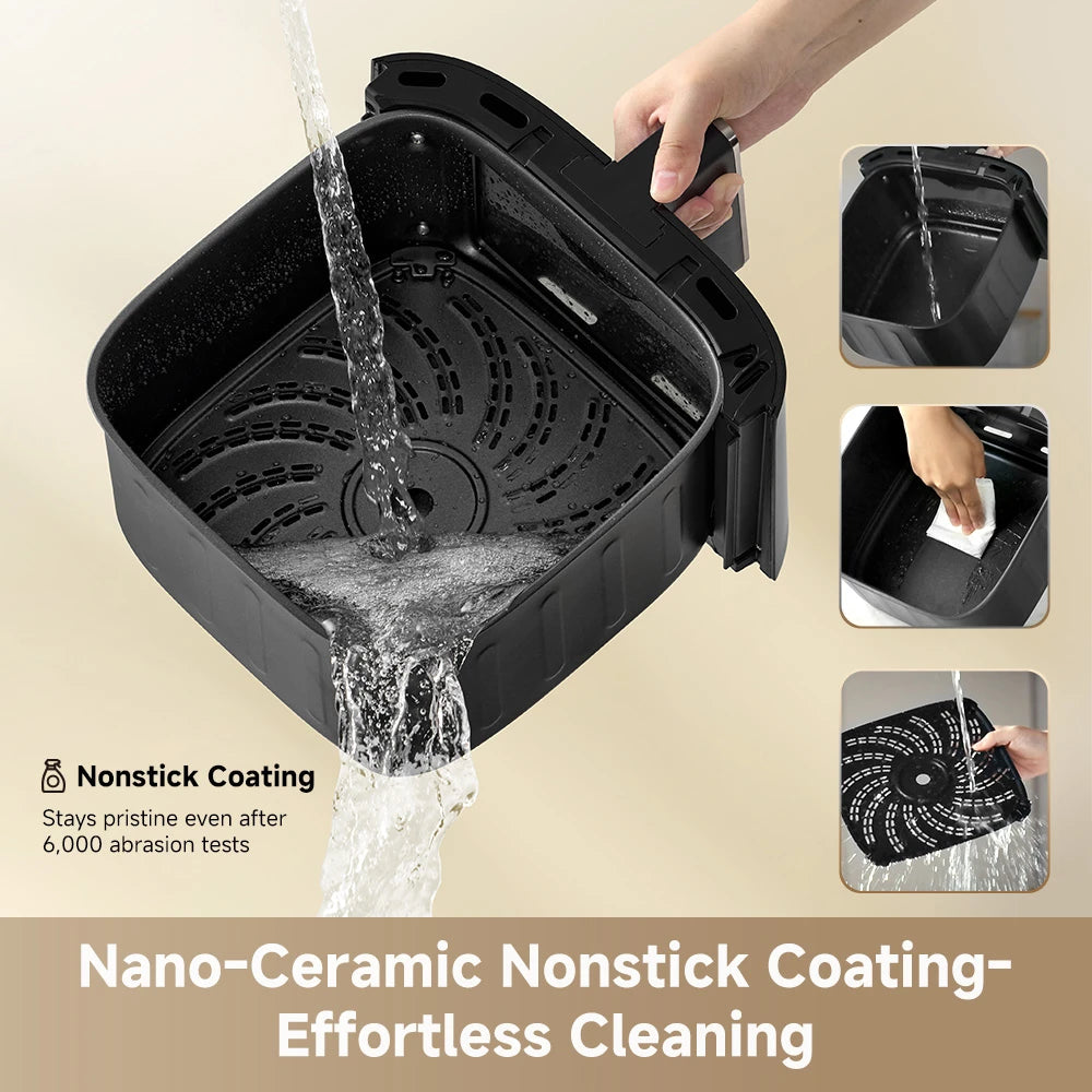 Dreame AF30 air fryer with nano-ceramic nonstick coating for easy food release and simple cleaning
