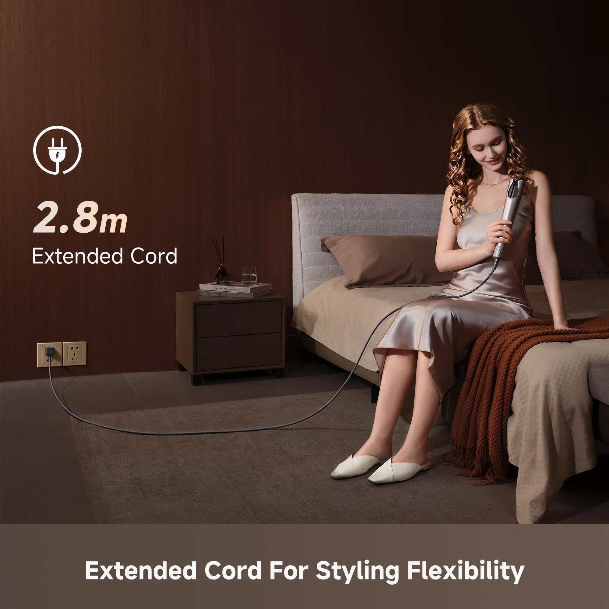 Dreame Air Auto hair styler with an extended power cord for flexible and convenient styling