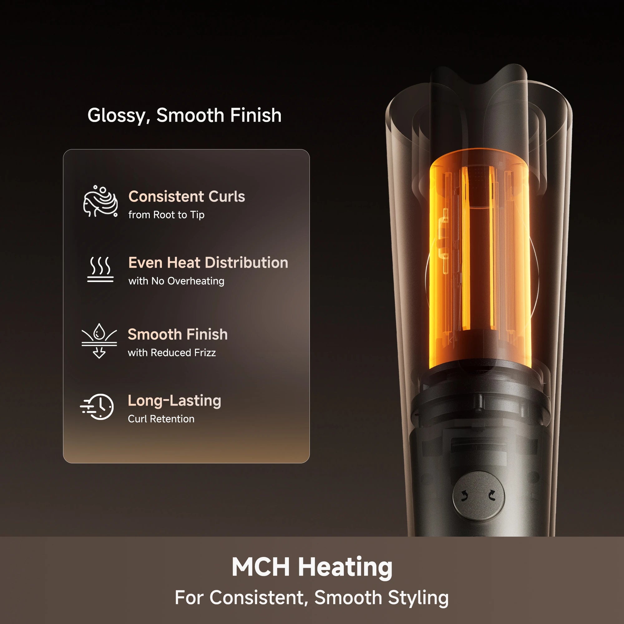 Dreame Air Auto hair styler with MCH heating technology for stable temperature control and efficient styling