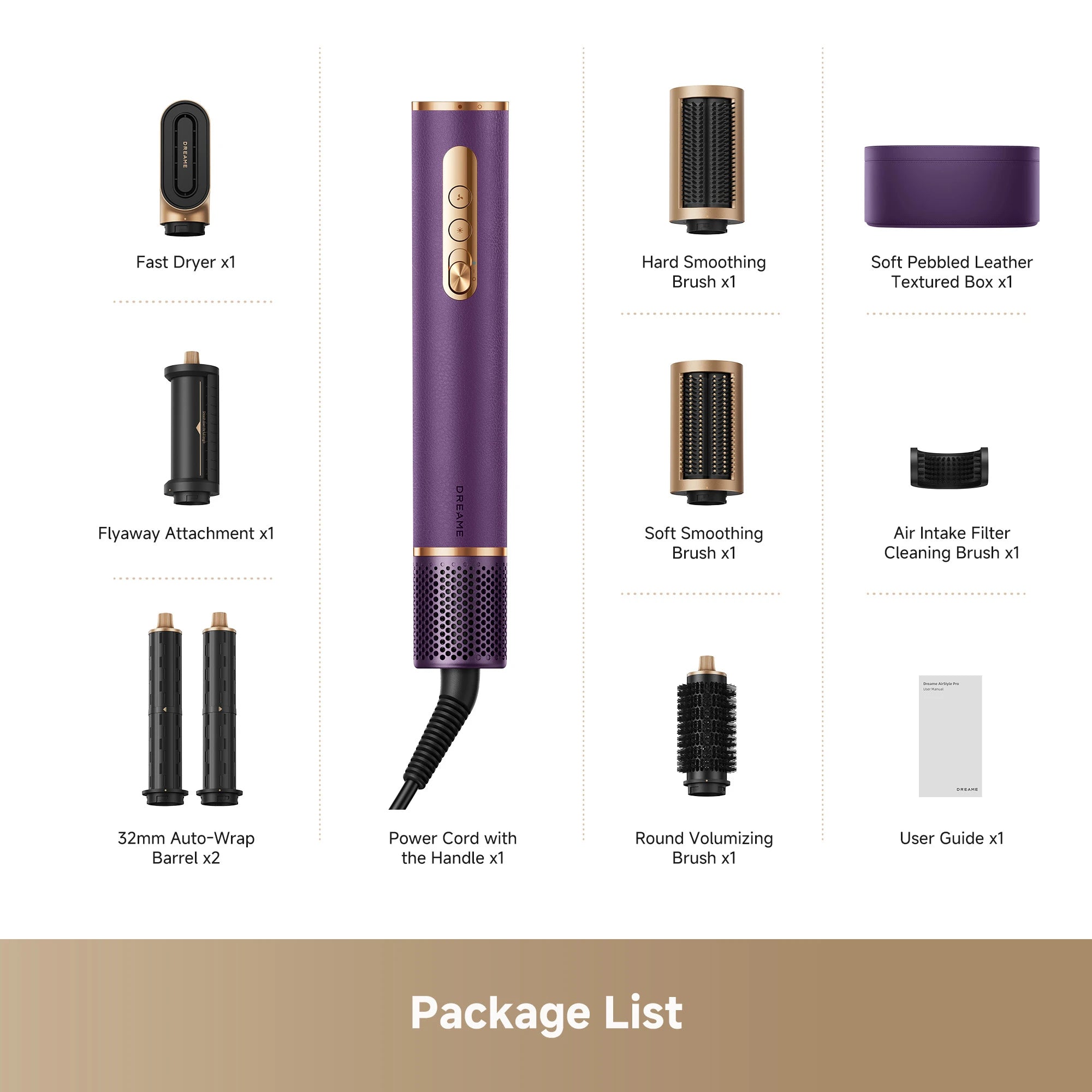 Dreame AirStyle Pro Purple 7 in 1 Air Styler Fast Dry Curl Straighten