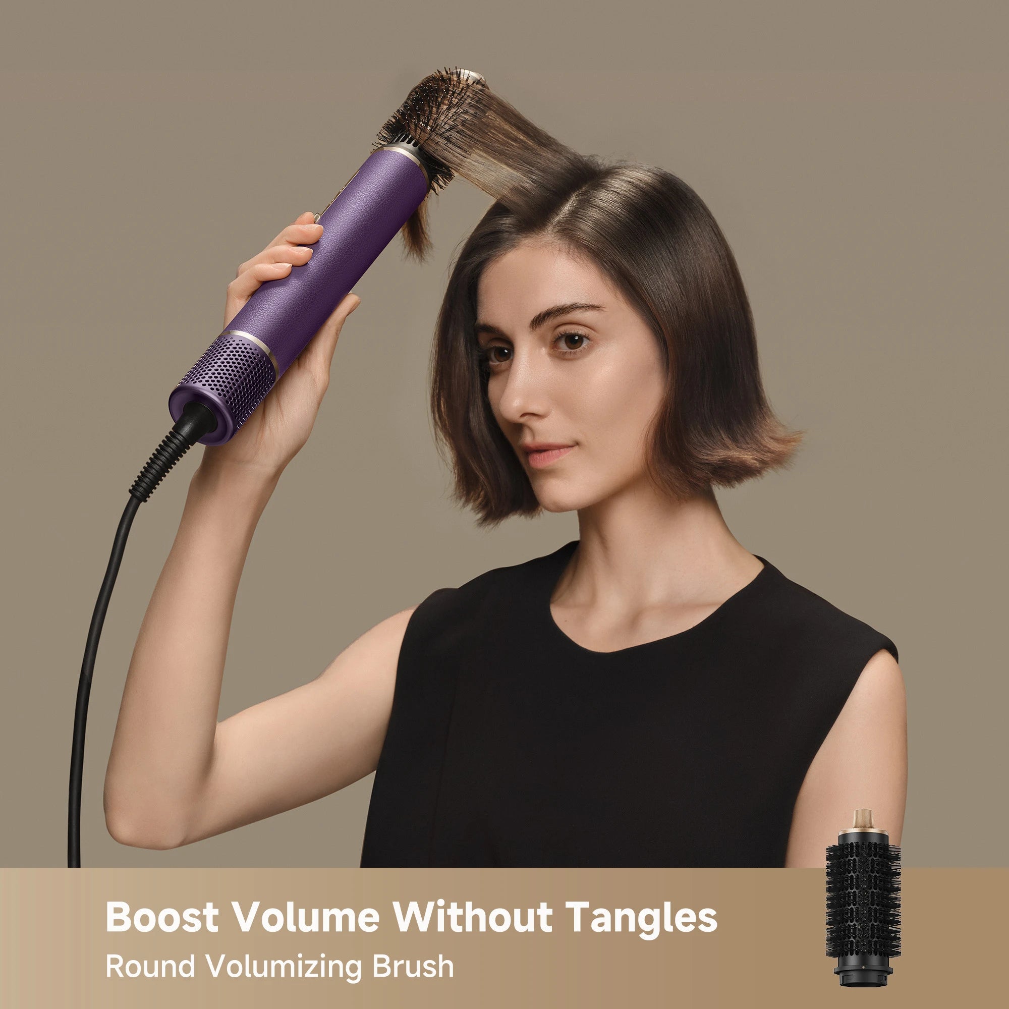 Dreame AirStyle Pro hair styler round volumizing brush attachment for fuller and lifted hairstyles