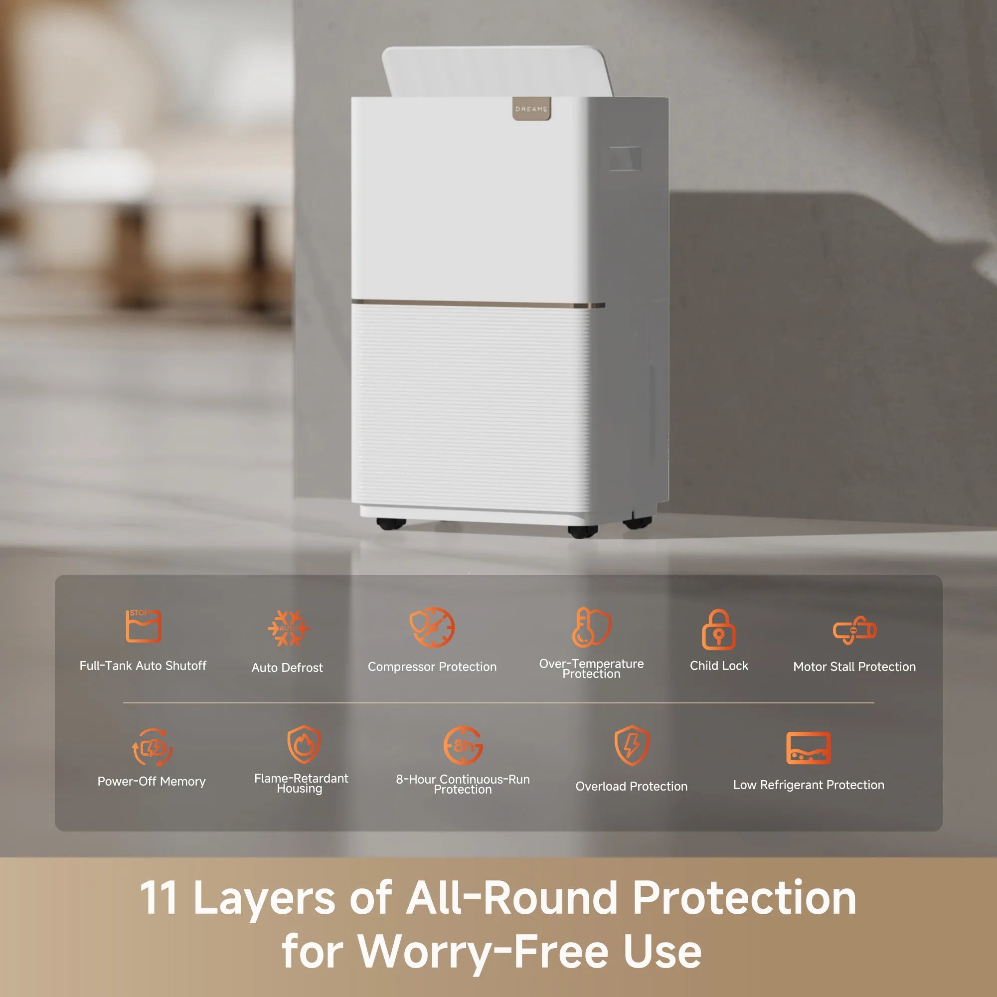 Dreame DD20 Smart Dehumidifier Large Capacity Powerful Dehumidification Quiet 40dB Smart App Control for Home