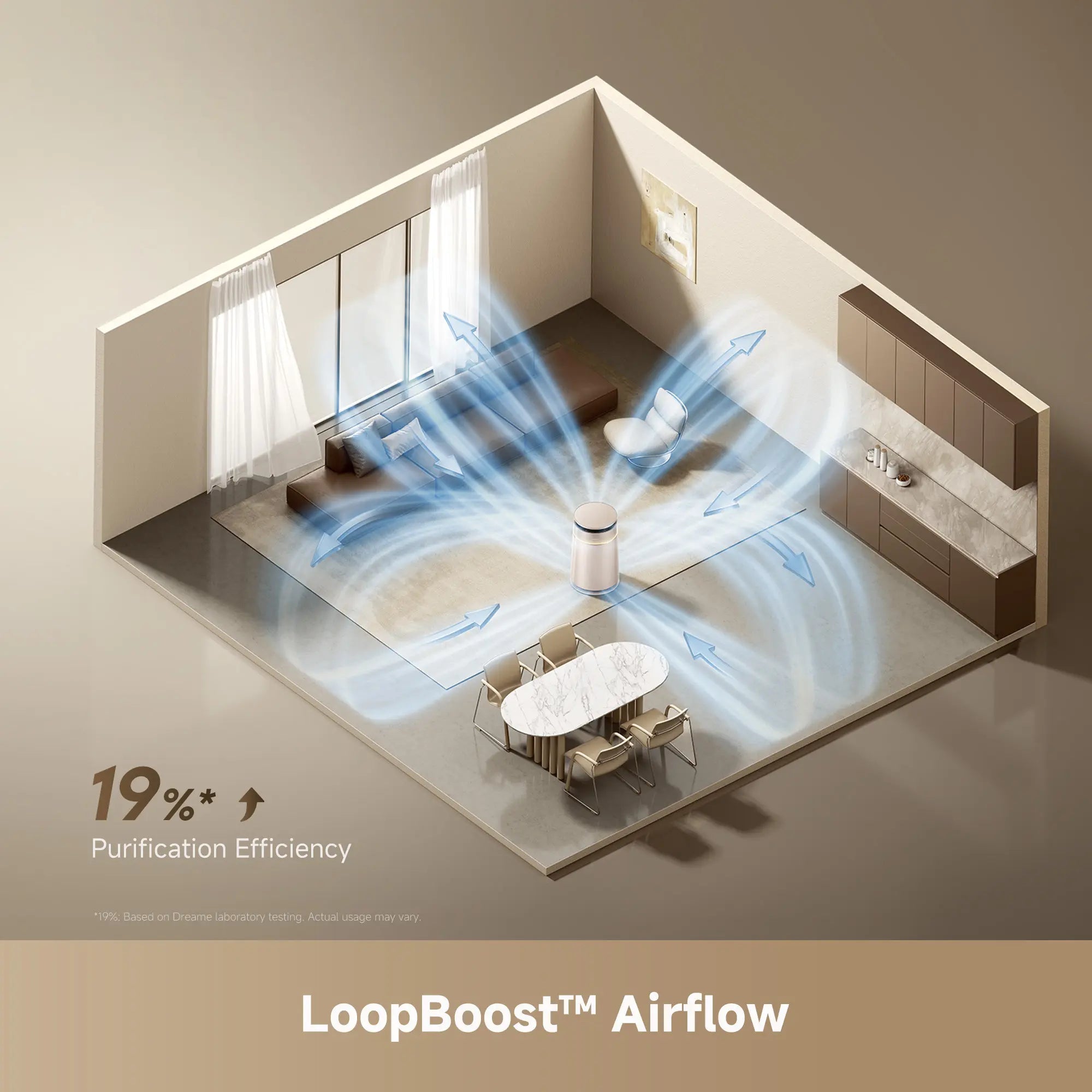 air purifier with strong airflow for fast and efficient air circulation