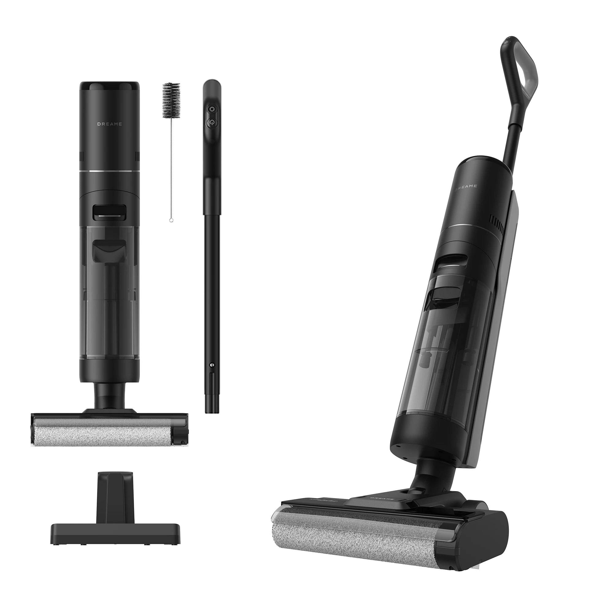 Dreame G10 cordless vacuum cleaner with accessories on white background
