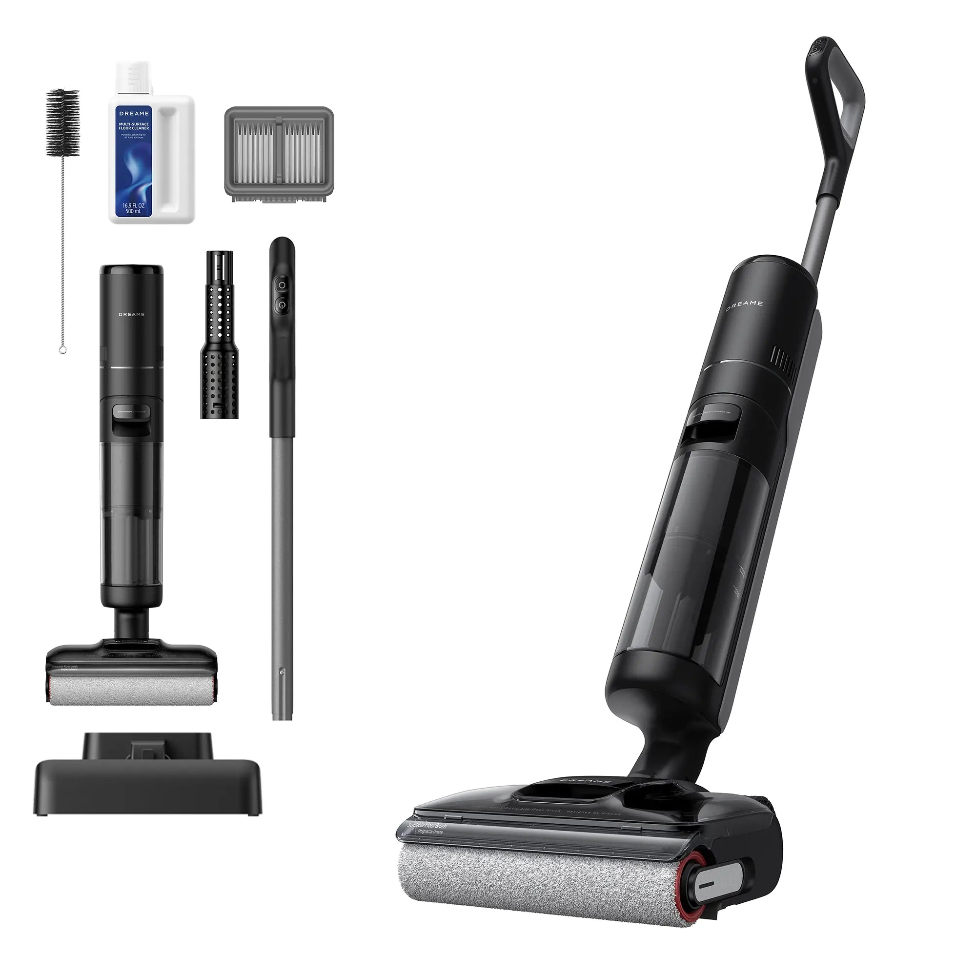 Dreame H13s FlexReach wet and dry vacuum cleaner with accessories on white background