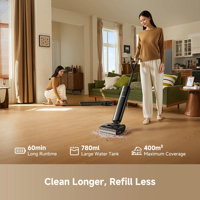 Dreame H16 FlexReach wet and dry vacuum with a large water tank for longer cleaning sessions and fewer refills
