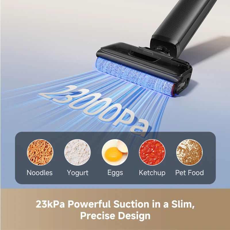 23kPa powerful suction removes dirt debris and pet hair efficiently