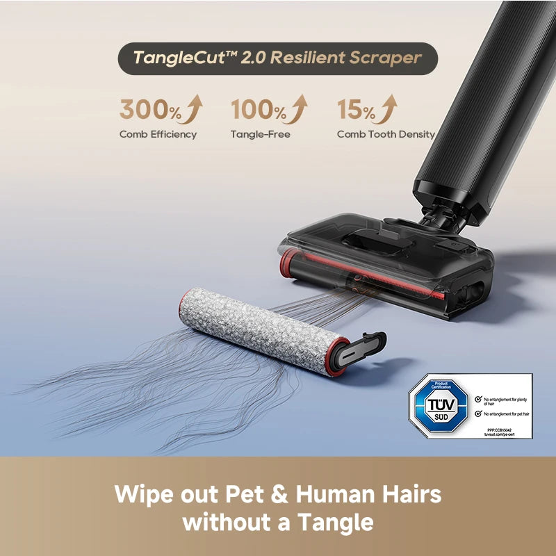 anti tangle brush removes pet and human hair without clogging