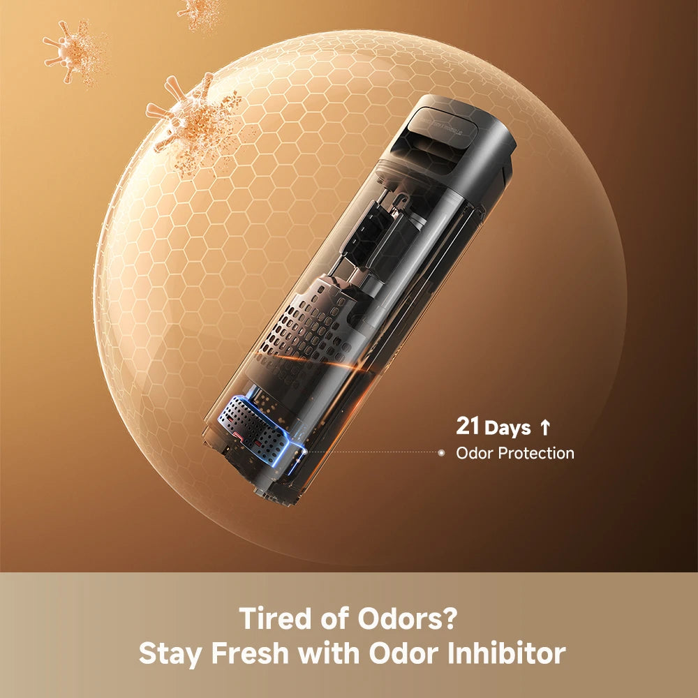odor inhibitor keeps the brush and vacuum system smelling fresh longer