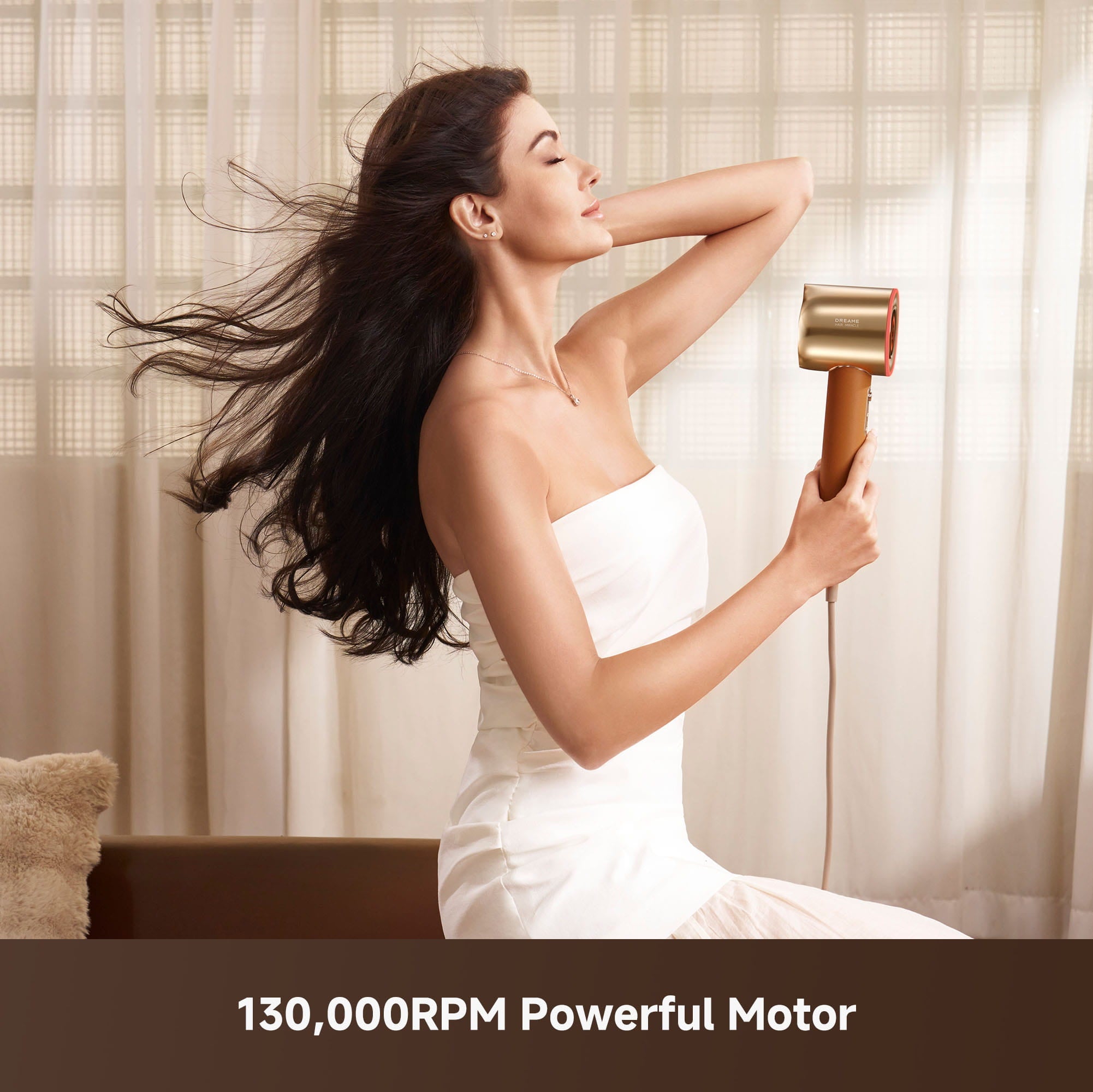 Dreame Miracle Pro 7-in-1 hair styler 130000RPM powerful motor on white background for fast and high-speed styling