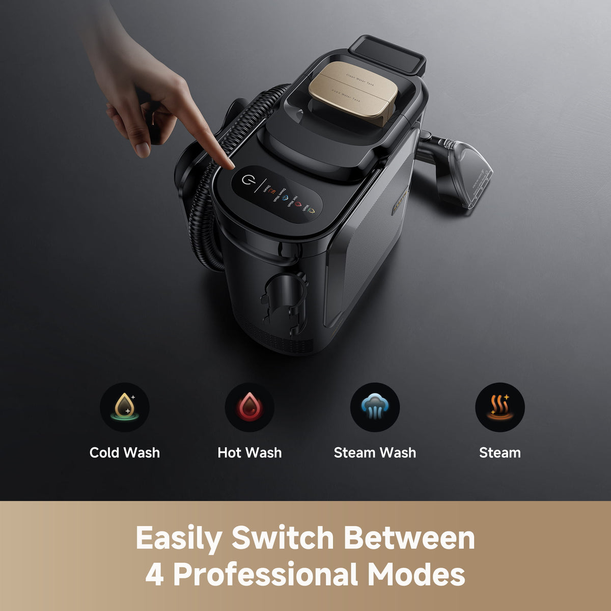 Dreame N20 Steam Cleaner with four cleaning modes including cold wash, hot wash, steam wash and steam
