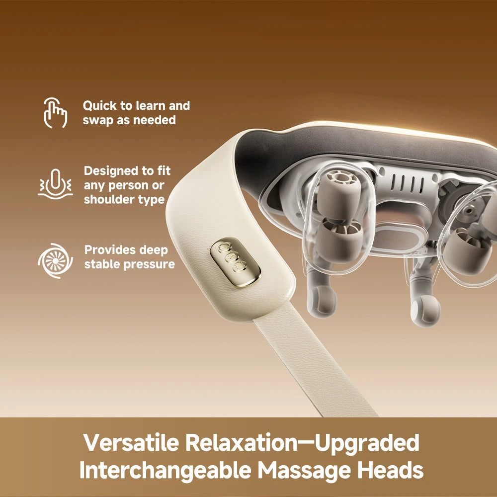 Dreame N40 Pro neck massager featuring upgraded interchangeable massage heads for personalized muscle relief