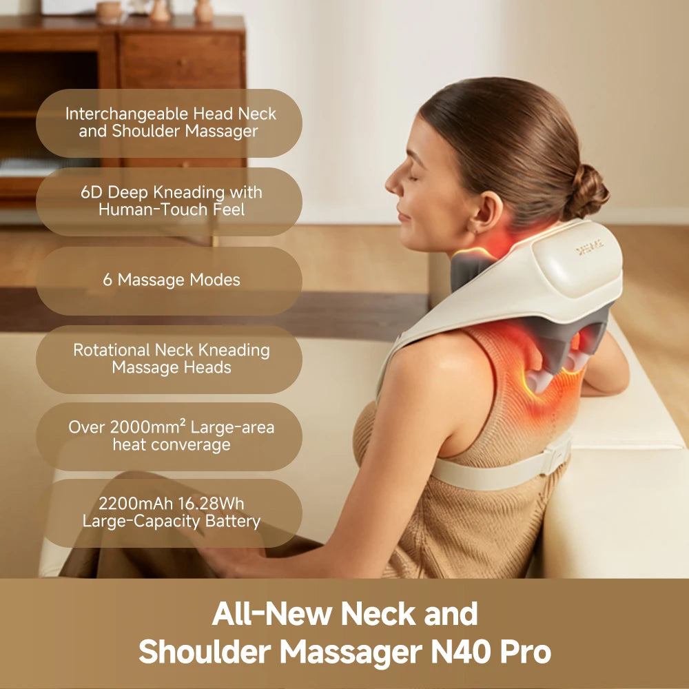 Dreame N40 Pro neck massager showcasing its advanced neck and shoulder massage experience for everyday relaxation