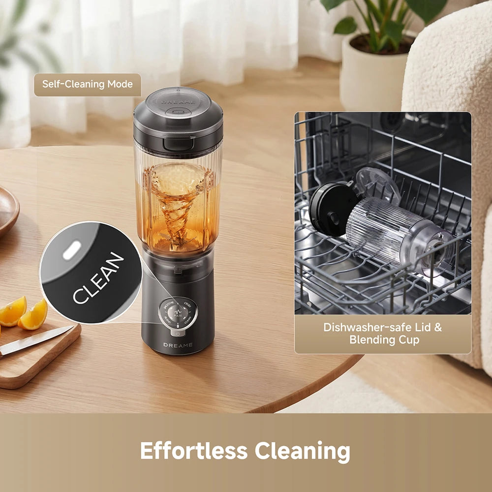Dreame PB10 portable blender features an easy-clean design for effortless everyday cleanup