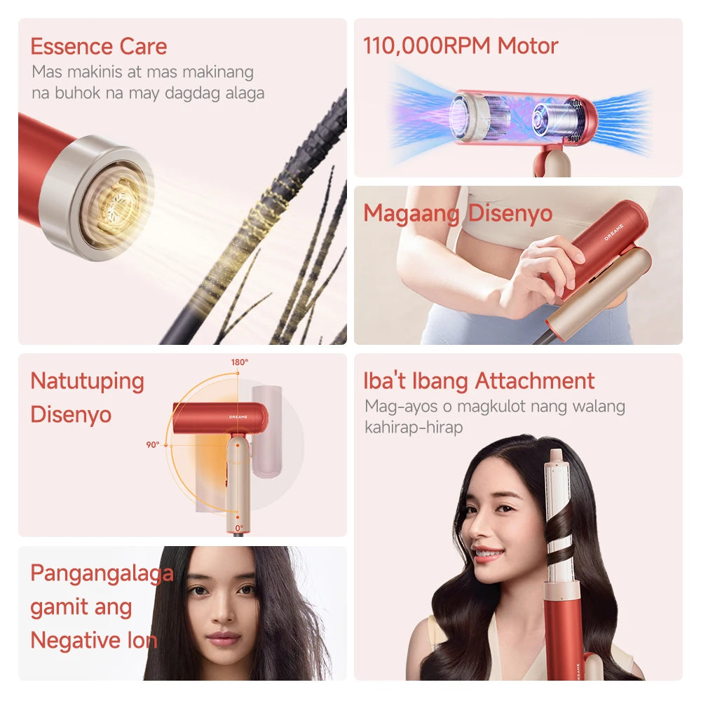 portable hair dryer with fast drying and hair care technology