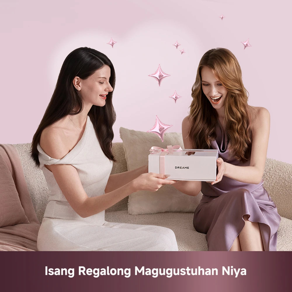Stylish pink hair dryer and styler designed as a thoughtful gift with premium hair care features
