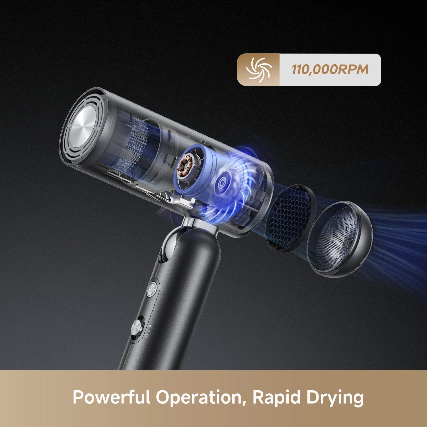 powerful hair dryer delivers quick drying and smooth results