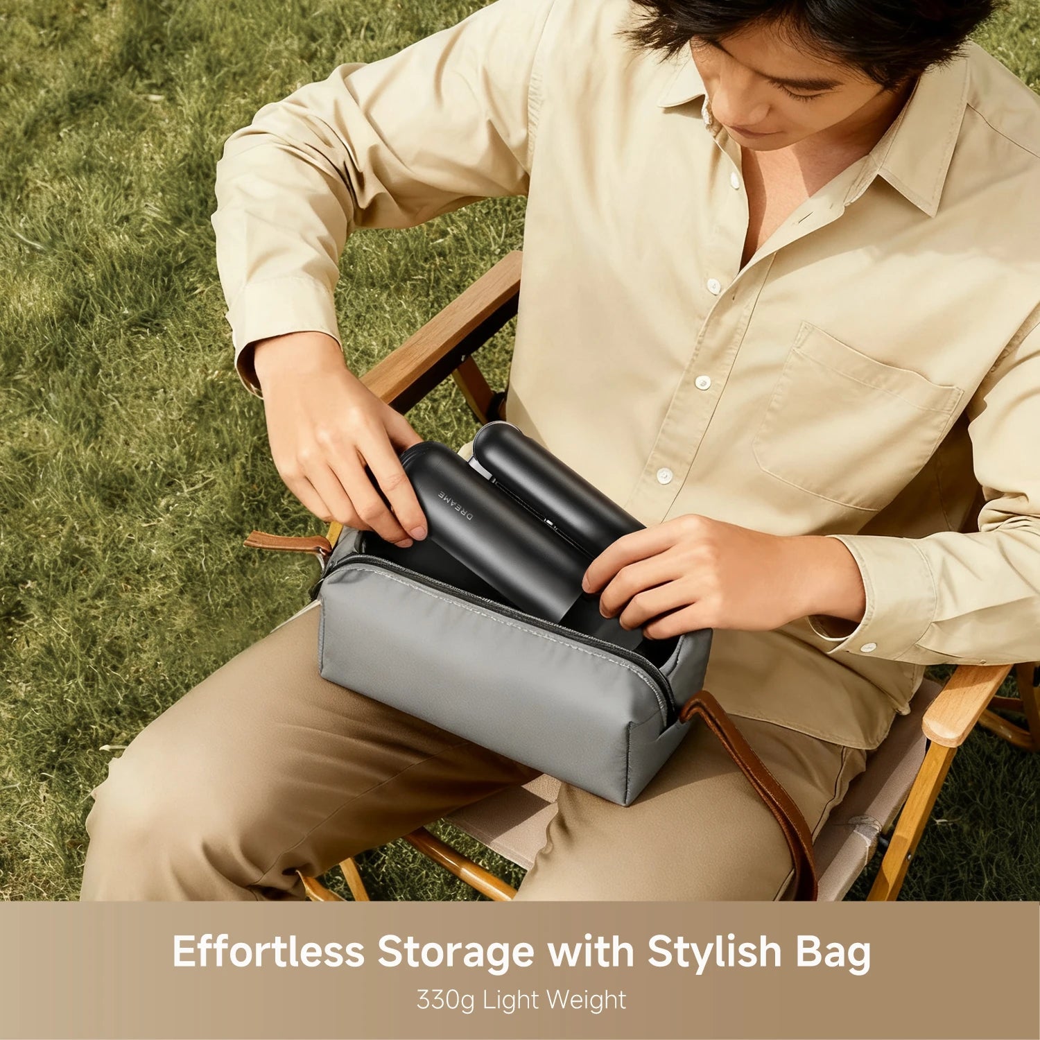 compact hair dryer with storage bag for easy travel and storage