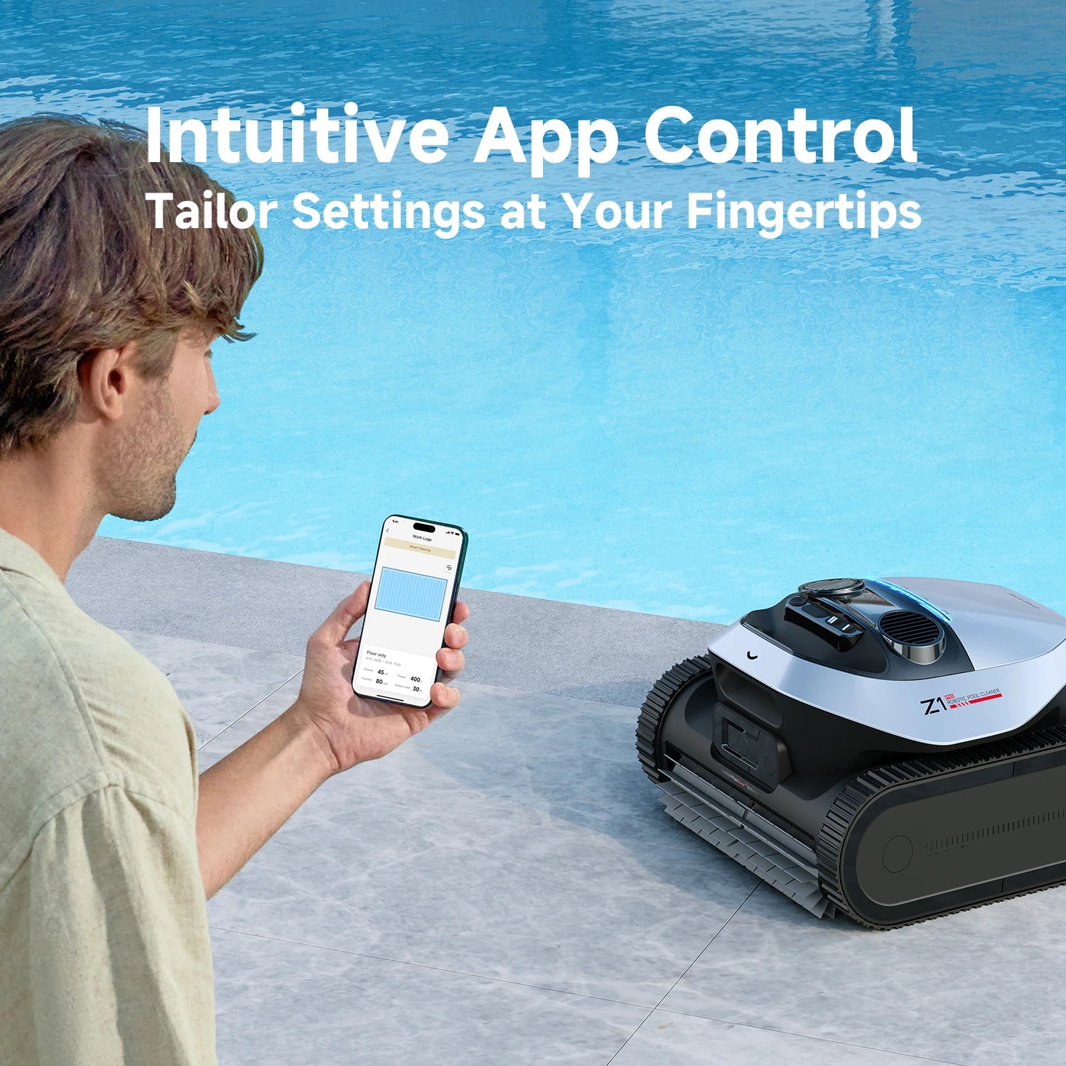 Dreame Pool Cleaner Z1 Pro with smart app control for customized cleaning modes and remote operation