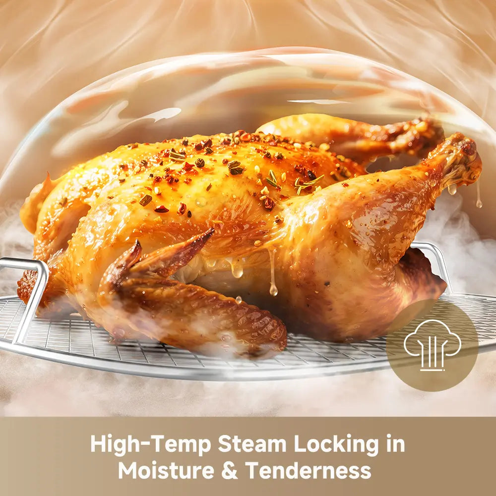 high temperature cooking locks in moisture for juicy and tender food